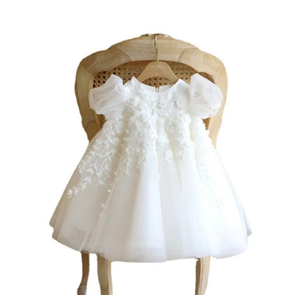 Girls' Korean High-Waisted Princess Dress – Luxury (9-11 Years, 1st Birthday/Party)