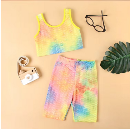 2021 Girls' Summer Sports Cycling Set – 3-8 Years, Vest & Shorts
